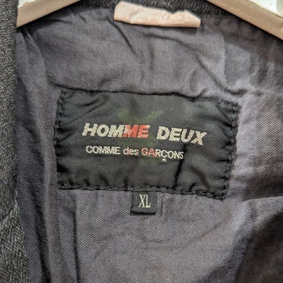 COMME des GARCONS HOMME DEUX Men's US M Slim Fit Charcoal Two Button Sportcoat - Picture 10 of 10